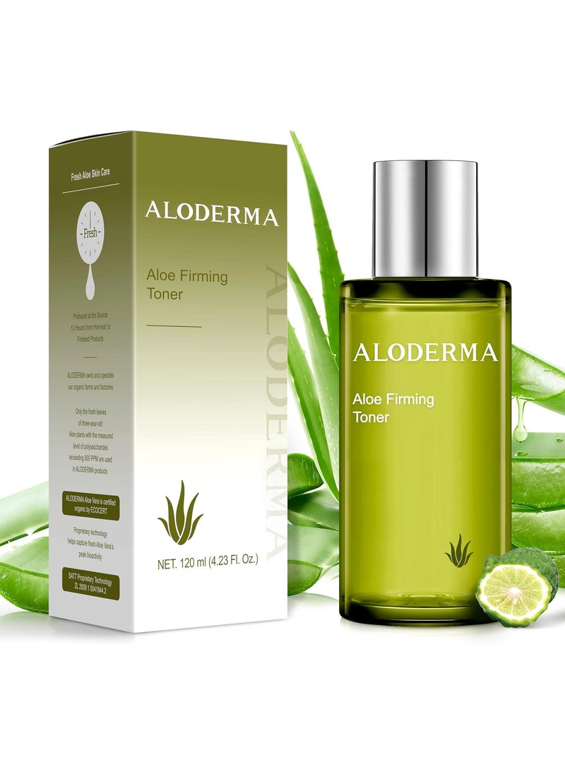 Aloderma - Aloderma Firming Skin Toner with 91% Organic Aloe Vera - Natural Facial Toner for Women with Natural Botanicals to Diminish The Appearance of Fine Lines & Wrinkles - Aloe Vera Facial Toner - 4.2 Oz - Image 1