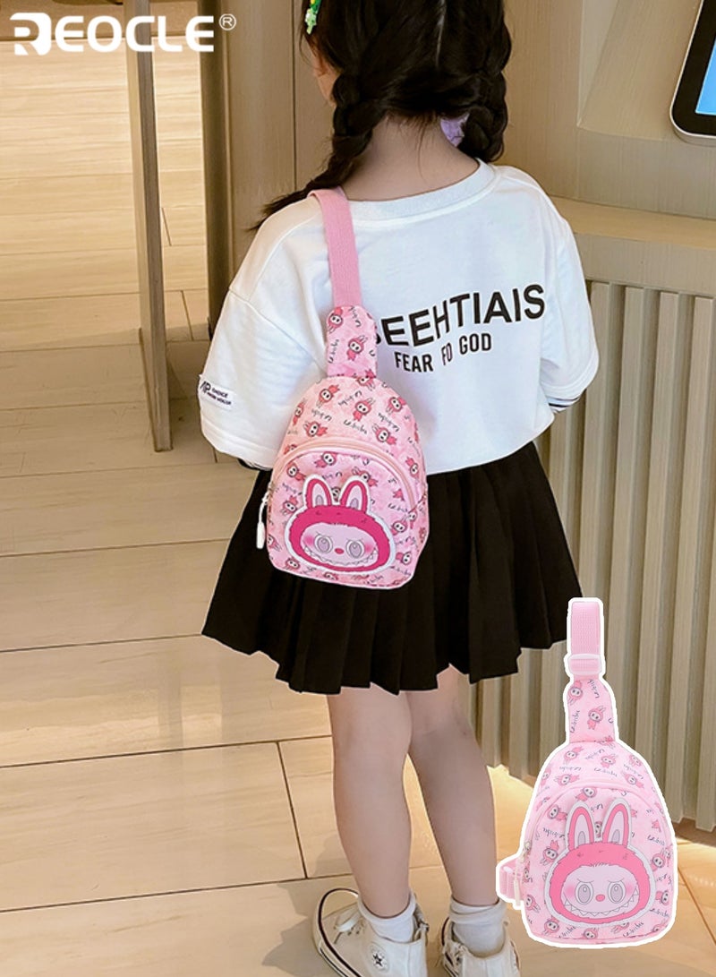 ريوكل حقيبة صدر للأطفال بطبعة شخصيات حقيبة صغيرة عصرية للارتداء بشكل صليبي ظهر يومي عارض صغير حقيبة محمولة ذات كتف واحد - Image 1