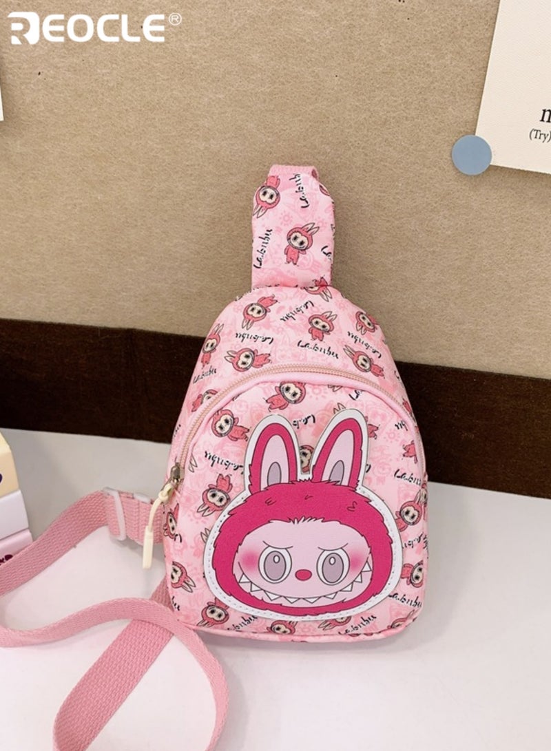 ريوكل حقيبة صدر للأطفال بطبعة شخصيات حقيبة صغيرة عصرية للارتداء بشكل صليبي ظهر يومي عارض صغير حقيبة محمولة ذات كتف واحد - Image 4