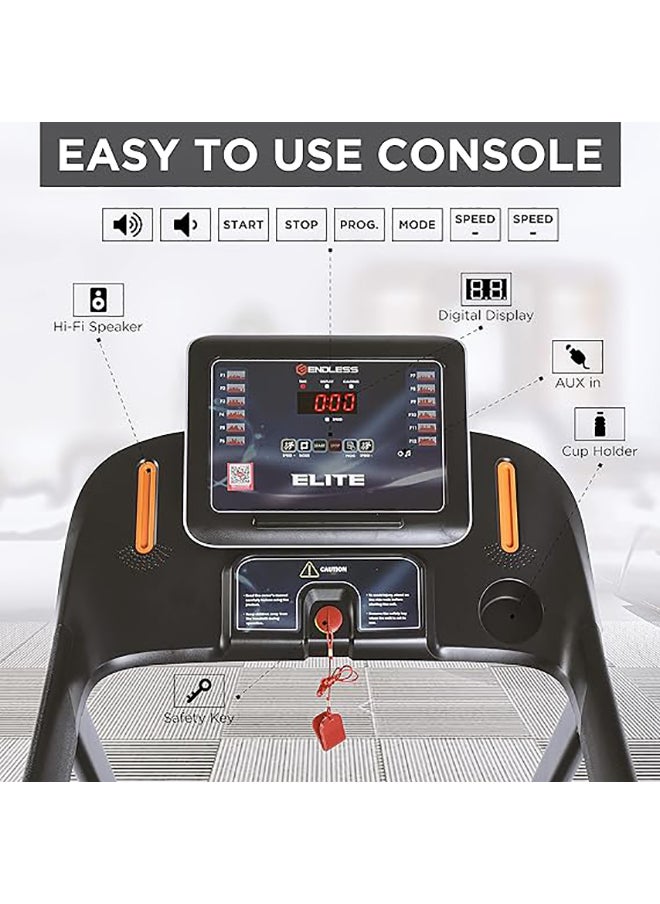 ENDLESS  Elite Treadmill for Home Use - 4HP Peak DC Motor|110 kg Max Weight| Max Speed 14Km/hr| 410mm Area|Speakers|Foldable with manual Incline  - Image 5