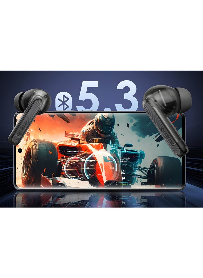 ماركة غير محددة - ايربودز اورايمو OTW-330  FreePods Liteبلوتوث 5.3  يصل إلى 10 أمتار صوت قوي مع تقنية HavyBass شحن سريع تشغيل حتى 40 ساعة لون أسود - Image 1