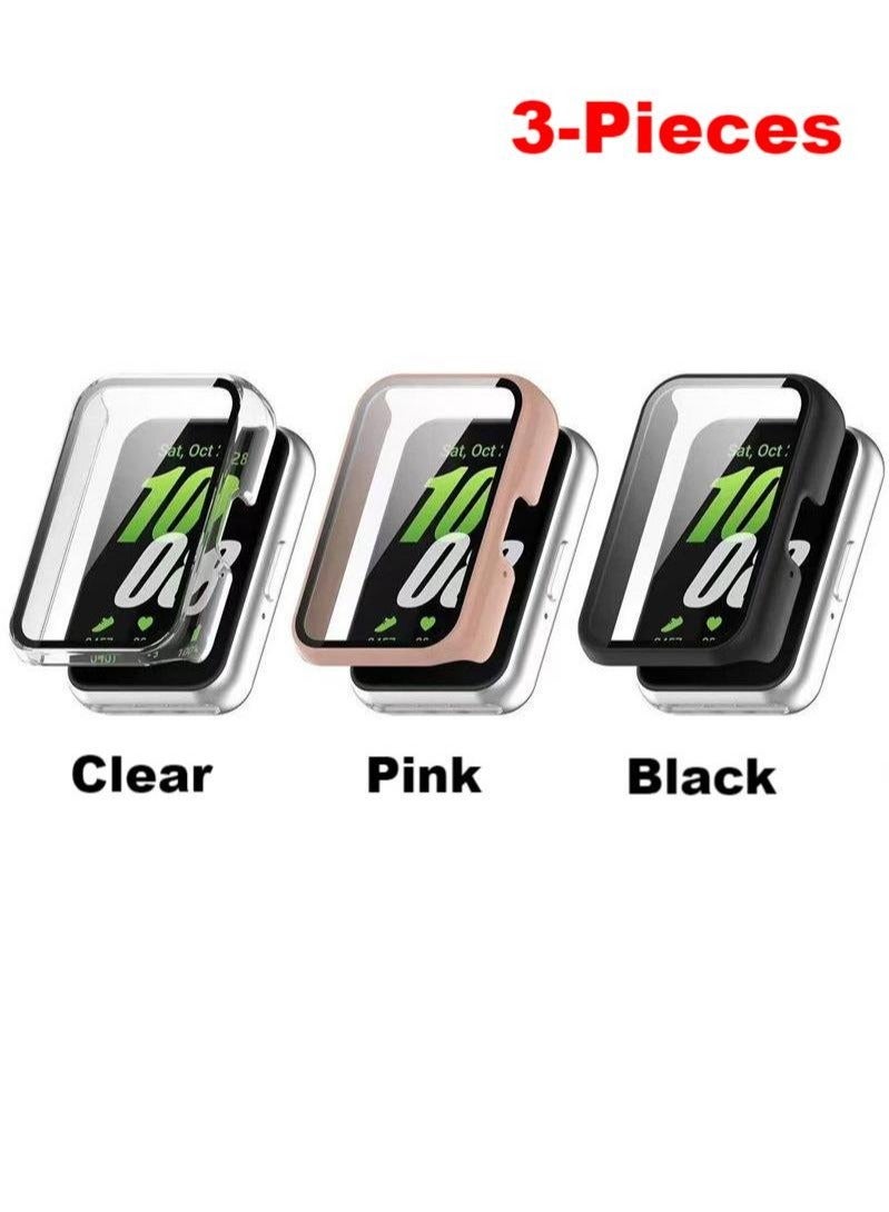Suitable For Samsung Galaxy Fit 3 PC + Tempered Film Protective Case  3-Pieces (Clear, Pink, Black)  - Image 1