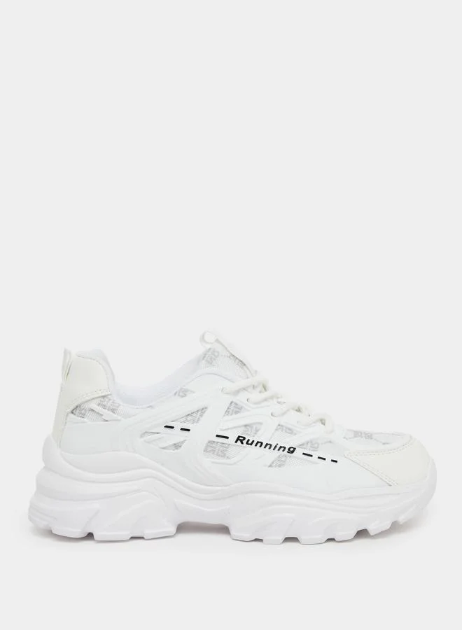 Styli Styli Textured Chunky Sole Lace Up Sneakers