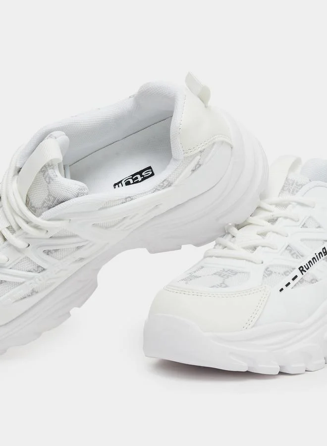 Styli Styli Textured Chunky Sole Lace Up Sneakers