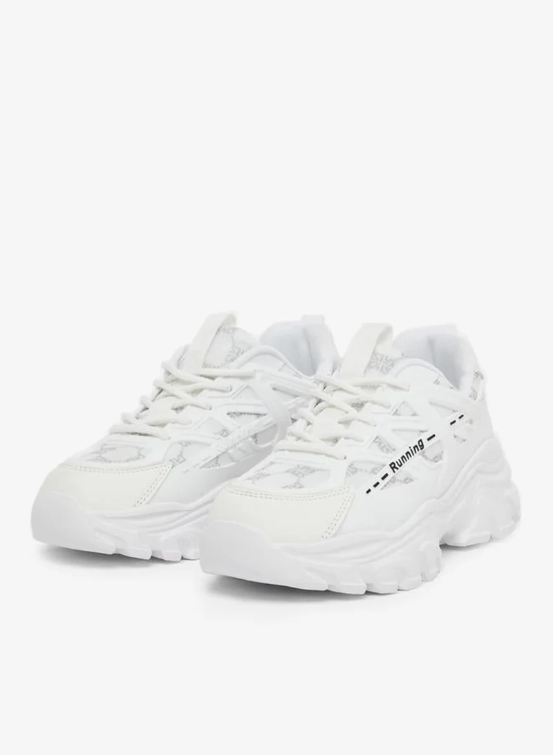 Styli Active Textured Chunky Sole Lace Up Sneakers