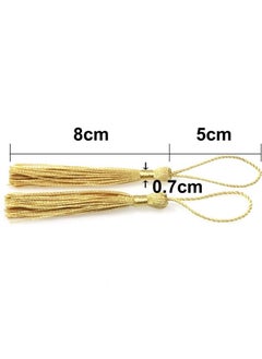 Generic 100 Pieces Light Gold 13 cm/5 Inch Silk Handmade Soft Tassel Silk Thread Bookmark Tassel with Rope Loop for Jewelry Making DIY Craft Accessories  - Image 5
