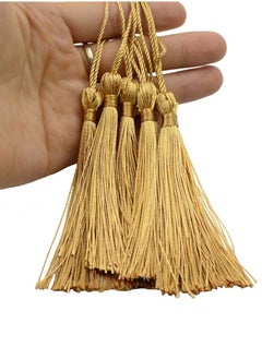 Generic 100 Pieces Light Gold 13 cm/5 Inch Silk Handmade Soft Tassel Silk Thread Bookmark Tassel with Rope Loop for Jewelry Making DIY Craft Accessories  - Image 3