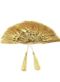 Generic 100 Pieces Light Gold 13 cm/5 Inch Silk Handmade Soft Tassel Silk Thread Bookmark Tassel with Rope Loop for Jewelry Making DIY Craft Accessories  - Image 1