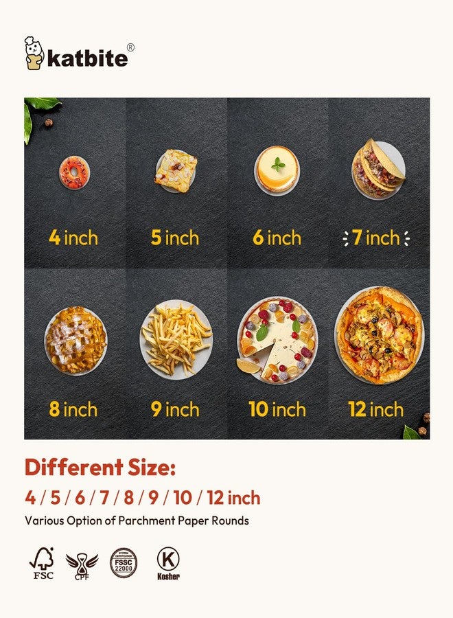 katbite ورق زبدة كات بايت دائري 7 بوصة، 200 قطعة، ورق زبدة دائري، شديد التحمل وغير لاصق لخبز الكيك، وبطانات القلاية الهوائية، وورق الفطائر - Image 5