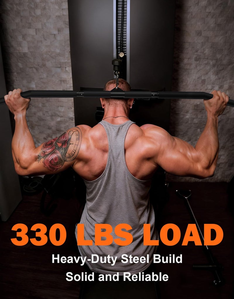 Fitarc بار سحب لاتي 40 بوصة من فيتارك، قبضة غير قابلة للانزلاق بطول كامل، ملحقات بار سحب لاتي لآلة كابل البكرة، تدعم القبضة الضيقة والواسعة - Image 2
