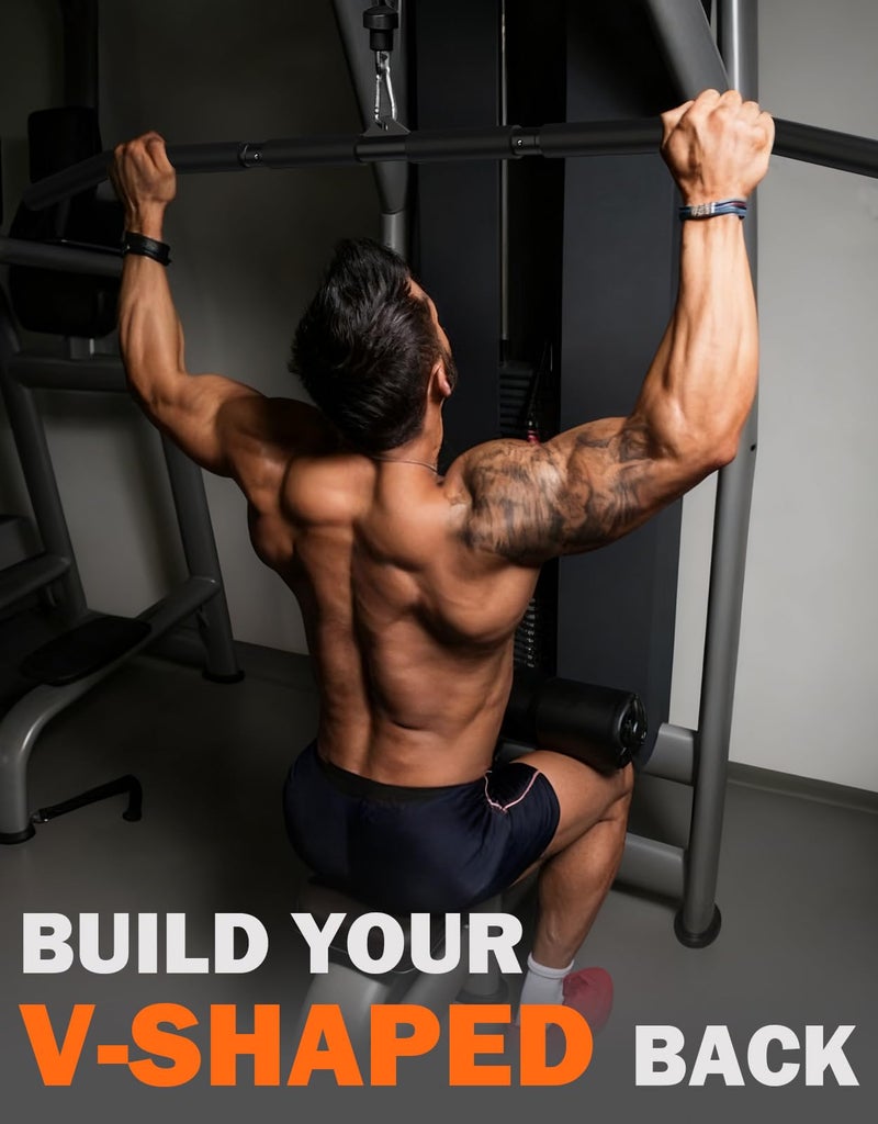 Fitarc بار سحب لاتي 40 بوصة من فيتارك، قبضة غير قابلة للانزلاق بطول كامل، ملحقات بار سحب لاتي لآلة كابل البكرة، تدعم القبضة الضيقة والواسعة - Image 3