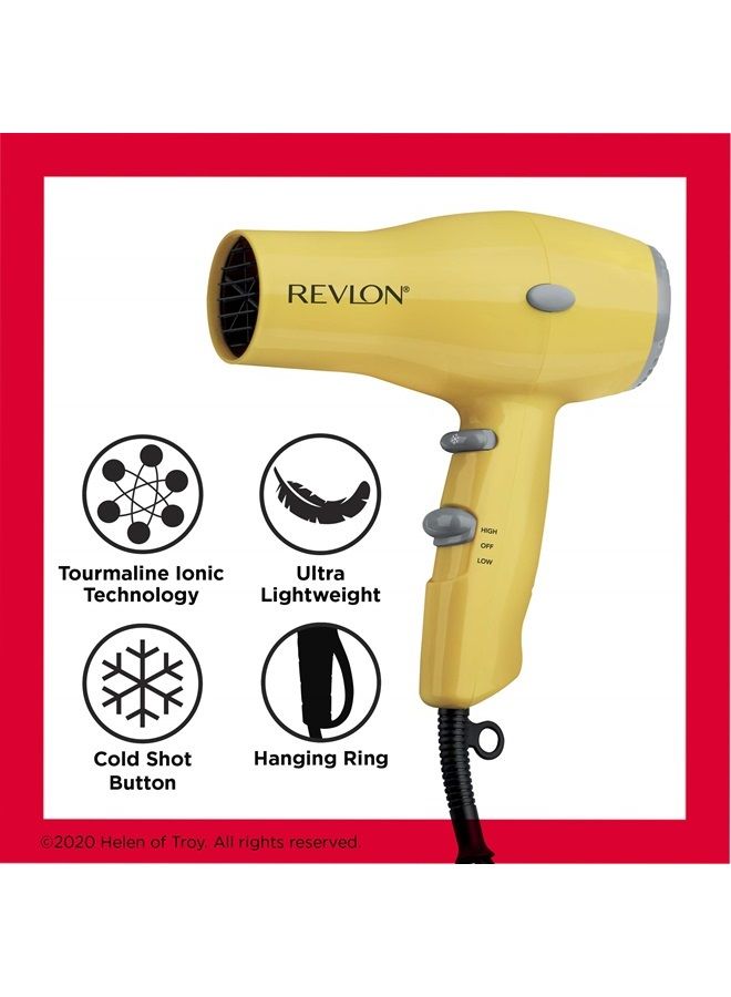 Revlon Compact Hair Dryer | 1875W Lightweight Design, Perfect for Travel, (Yellow) - Image 5