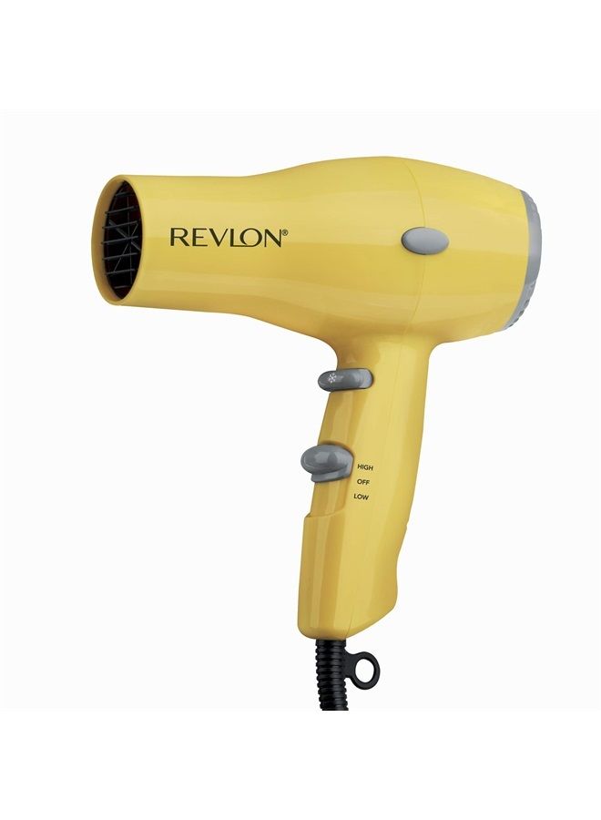 Revlon Compact Hair Dryer | 1875W Lightweight Design, Perfect for Travel, (Yellow) - Image 1