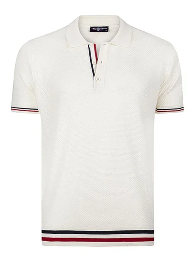 JIMMY SANDERS Tricot 100% Cotton Polo Shirt Short Sleeve