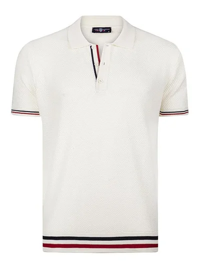 JIMMY SANDERS Tricot 100% Cotton Polo Shirt Short Sleeve
