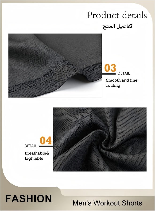 Men's Shorts, 5" Gym Workout Short, Quick Dry Active Running Shorts, Lightweight Athletic Shorts With Pockets, Drawstring Running Shorts For Men, Breathable Bodybuilding Training Short Pants（L） - Image 4
