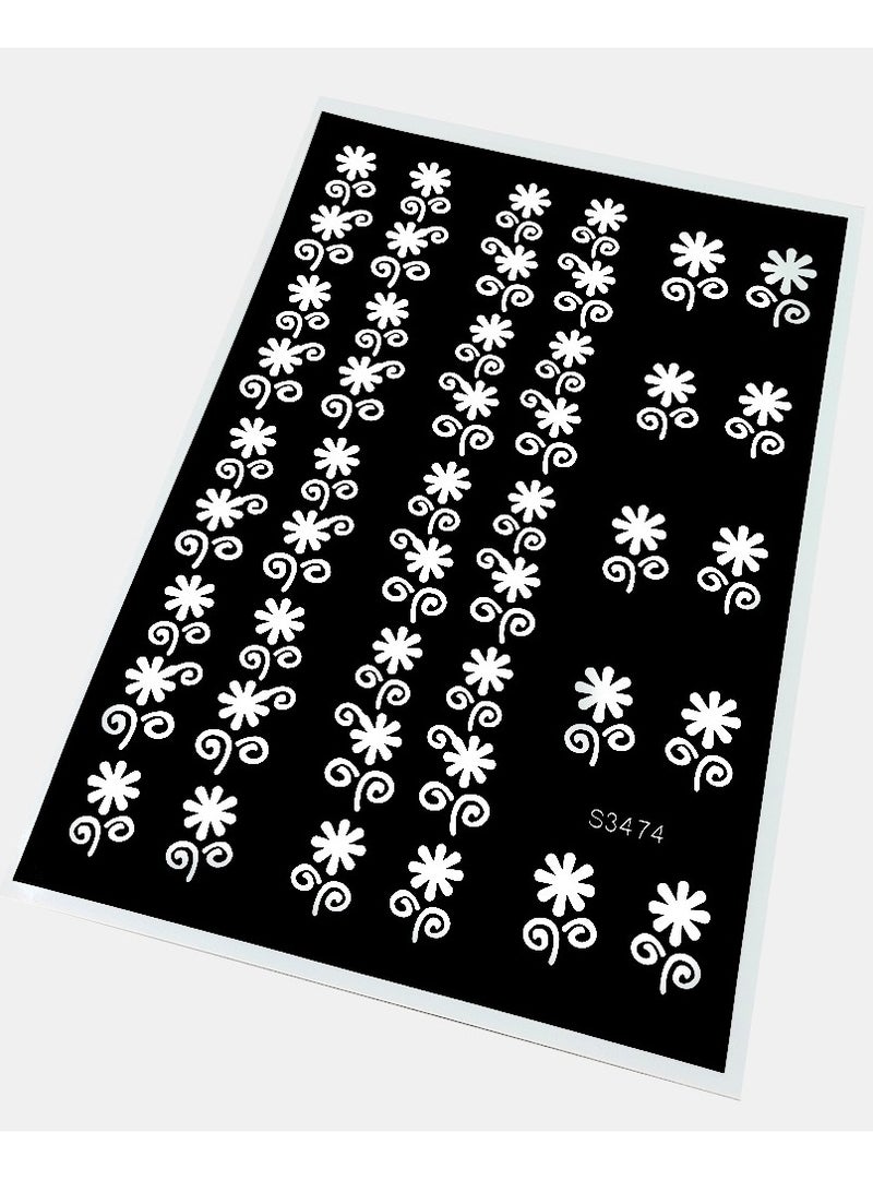 AROAQ قوالب حناء التاتو، قوالب تاتو مؤقتة هندية، ملصقات تاتو قابلة للإزالة متعددة الاستخدامات، قوالب فن الجسم المتينة للنساء والفتيات والأطفال، ( S3474، 1 قطعة ) - Image 1