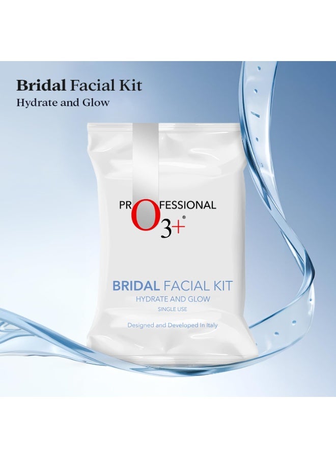 O3+ Bridal Facial Kit Hydrate & Glow | with Hyaluronic Acid, Green Tea Extract and Panthenol Pro-Vitamin B5 - Ideal for Dry Dehydrated Skin | 10 Steps Facial Kit (42g + 80ml) - Image 2