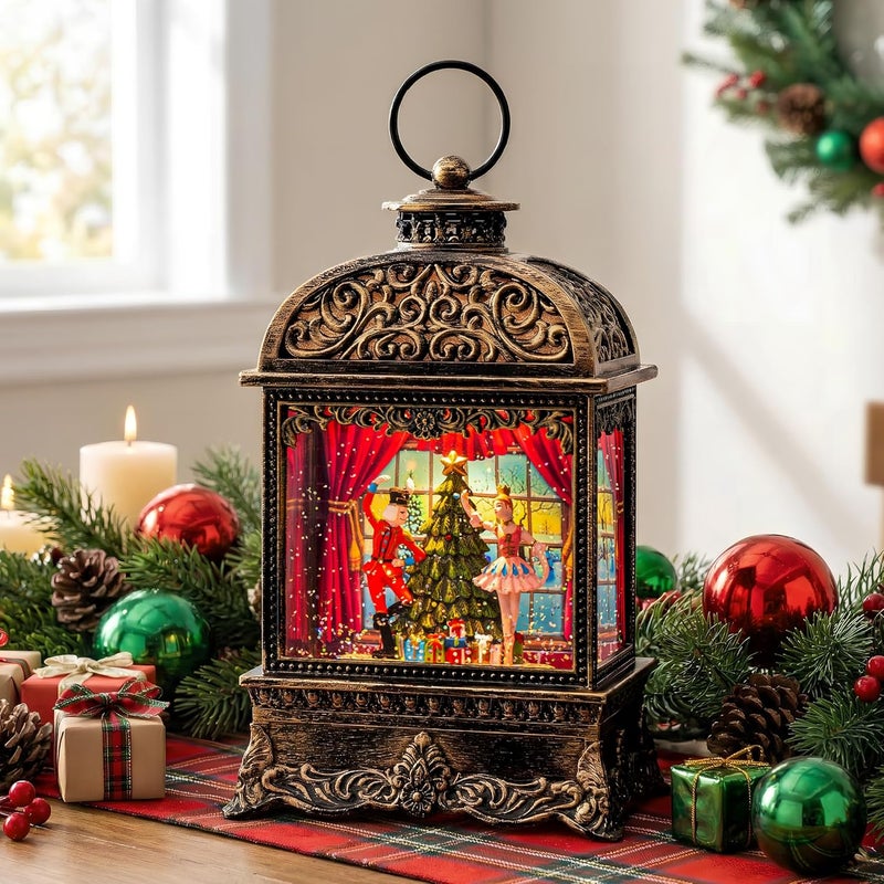 MXwcy Christmas Snow Globe Lantern, Dancing Princess, Nutcracker and Ballerina, Christmas Tree, Holiday Decorations Gifts for Family, Children or Friends - Image 1
