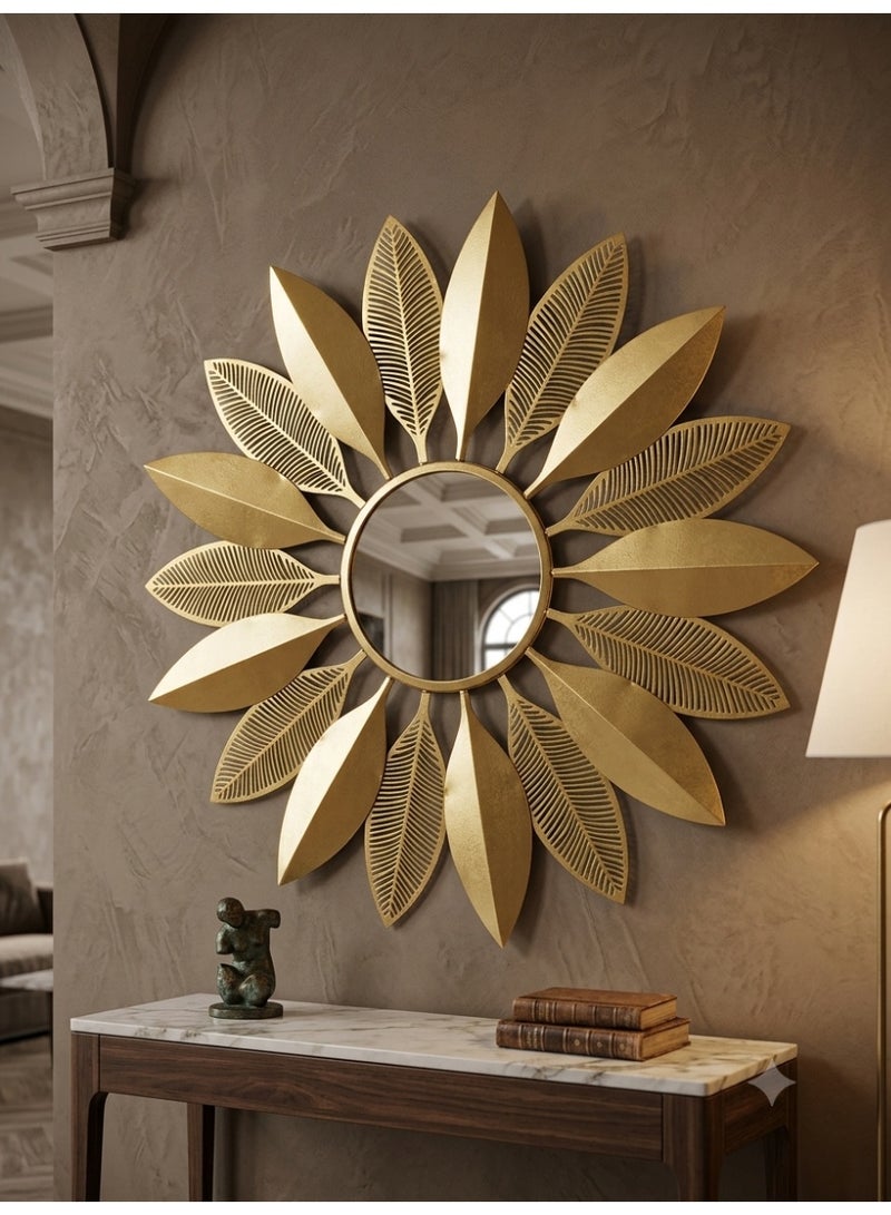 Modern Gold Sunburst Decorative Wall Mirror