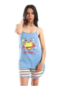 Top With Stripped Short Pajama Set