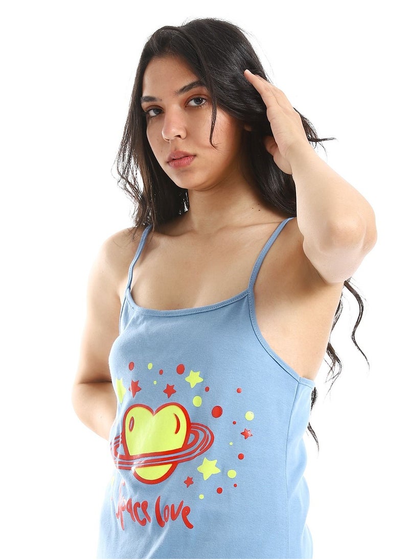 Caesar - Top With Stripped Short Pajama Set - Image 1