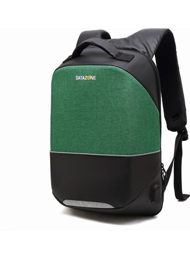 Laptop Backpack With USB Port For Tablet Devices Papers And Documents Green/Black - Image 1