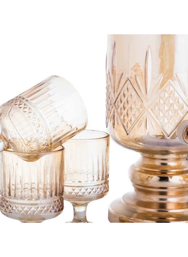 باصرة طقم موزع عصير زجاج مع كاسات مكون من 7 قطع - Image 5