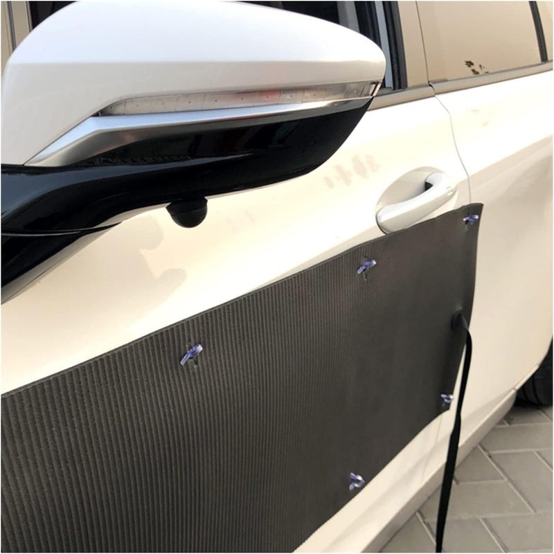 MekUk Garage Wall Protector Removable Suction Cup Car Door Guard, Door Ding Dent Protector, Aluminum Body Car Bumper, Anti-theft Rope for Parking Garages(80x25x1cm-2pcs), Black - Image 1