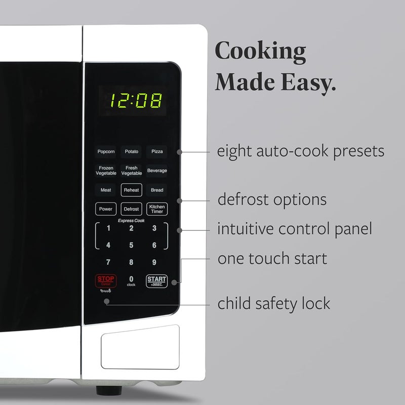 Farberware 1.1 Cu. Ft. Countertop Microwave Oven – 1000 Watts Power, Auto Cook Settings, Defrost, Easy Clean and Child Safety Lock - White - Image 3
