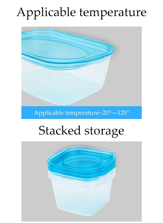 DUNISO 15Pcs Rectangle Plastic Meal Containers Sets with Lids Food Storage Containers Stackable Food Prep Containers Sets Leak Proof Microwave Freezer Safe Reusable Fridge Storage Boxes for Vegetable, Fruit, Meat, Cereal - Image 5