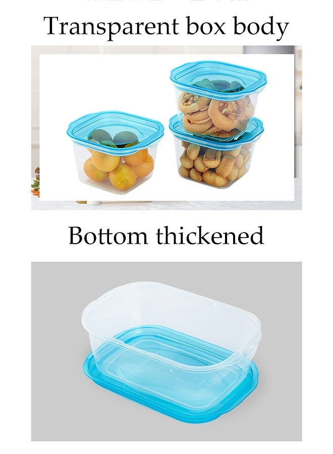 DUNISO 15Pcs Rectangle Plastic Meal Containers Sets with Lids Food Storage Containers Stackable Food Prep Containers Sets Leak Proof Microwave Freezer Safe Reusable Fridge Storage Boxes for Vegetable, Fruit, Meat, Cereal - Image 3