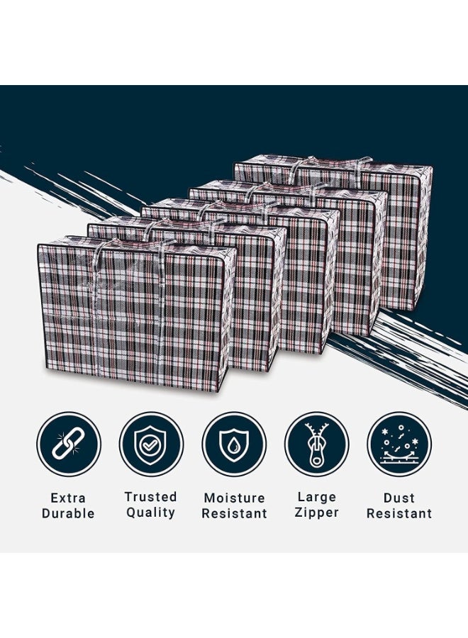 Pack of 4 Strong Storage Laundry Bags – Big Moving/ Shopping Bags with Zipper & Handles - Reusable Storage Zip Bag, Extra Large Heavy Duty Nylon Organizer Bags for Quilts Blankets Pillows Cloths - Image 4