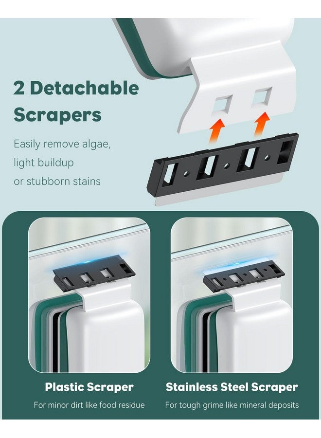 Pawfly Strong Magnetic Fish Tank Cleaner Aquarium Magnetic Glass Cleaner Brush with 2 Detachable Scrapers, Floating Scrubber Brush Cleaning Tool for 1/4-1/2 Inch Thick Glass - Image 4