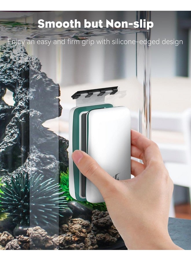 Pawfly Strong Magnetic Fish Tank Cleaner Aquarium Magnetic Glass Cleaner Brush with 2 Detachable Scrapers, Floating Scrubber Brush Cleaning Tool for 1/4-1/2 Inch Thick Glass - Image 2