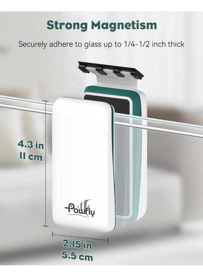 Pawfly Strong Magnetic Fish Tank Cleaner Aquarium Magnetic Glass Cleaner Brush with 2 Detachable Scrapers, Floating Scrubber Brush Cleaning Tool for 1/4-1/2 Inch Thick Glass - Image 3