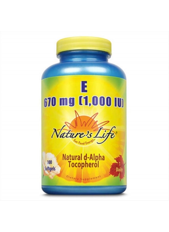 Nature's Life Vitamin E, 1,000 IU | 100 ct 