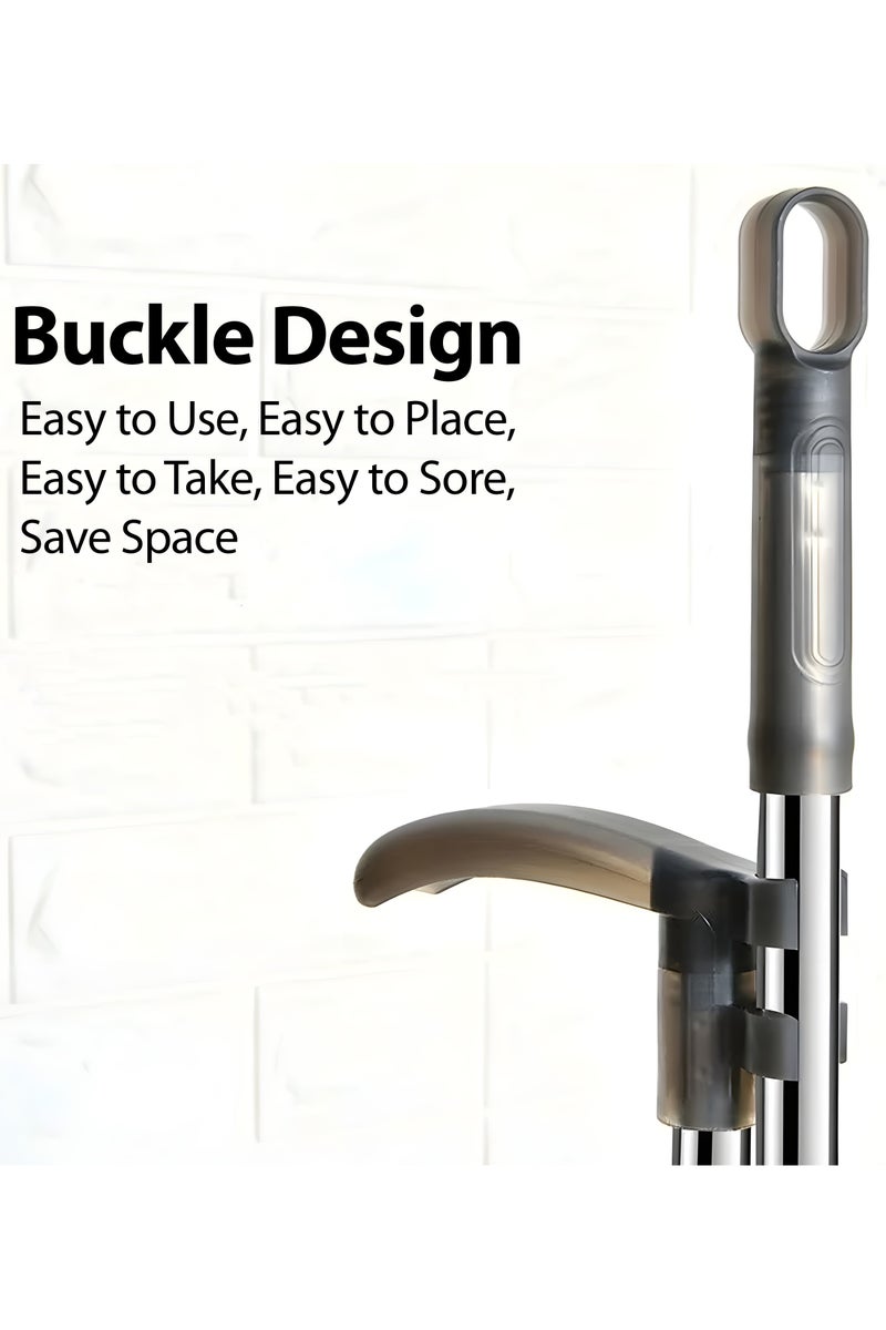 الصفحة الرئيسية 4 أنت طقم مكنسة ومجرفة غبار بمقبض من الفولاذ المقاوم للصدأ، مجرفة غبار قائمة بذاتها مع مشط تنظيف ذاتي للاستخدام في المطبخ والمكتب والمنزل والأرضية، لون بني - Image 2