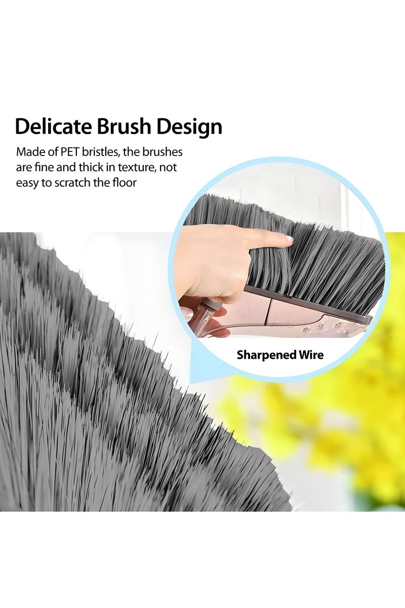 الصفحة الرئيسية 4 أنت طقم مكنسة ومجرفة غبار بمقبض من الفولاذ المقاوم للصدأ، مجرفة غبار قائمة بذاتها مع مشط تنظيف ذاتي للاستخدام في المطبخ والمكتب والمنزل والأرضية، لون بني - Image 5