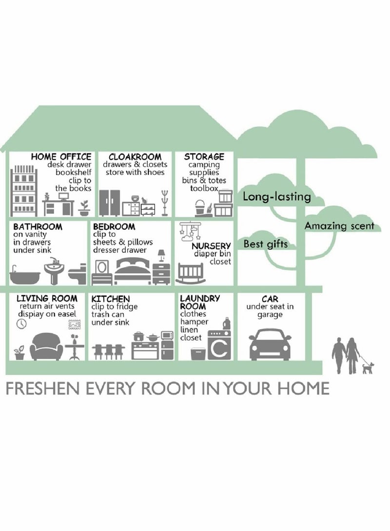 واي آند دي 12 عبوة من معطر الهواء بخزانة اللافندر جو طويل الأمد بأدراج معطرة وأكياس رائحة السلع للمنزل - Image 5