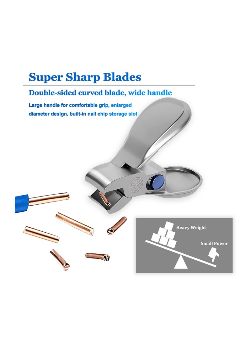 SYOSI Ingrown Toenail Clippers for Thick Nails, Wide Jaw Nail Clippers Heavy Duty Fingernail Clippers with File Stainless Steel Toe Nail Cutter Tough Nail Clippers Heavy Duty Cutters for Thick Fingernails - Image 4