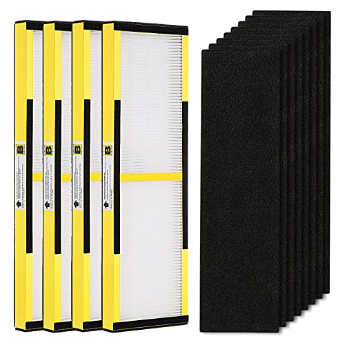 isinlive 4 Pack FLT4825 True HEPA Filter B Replacement with Activated Carbon PreFilters Compatible with Guardian Air Purifier AC4825 AC4300 AC4800 AC4900 AC4850