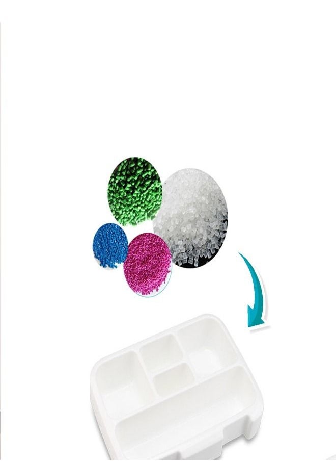 fashionhome Multifunction 5 Compartment Insulated Portable Outdoor Sealed Salad and Lunch Box with Spoon for Kids and Adults 20.6x16x5.8 cm  - Image 4