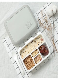 fashionhome Multifunction 5 Compartment Insulated Portable Outdoor Sealed Salad and Lunch Box with Spoon for Kids and Adults 20.6x16x5.8 cm  - Image 2