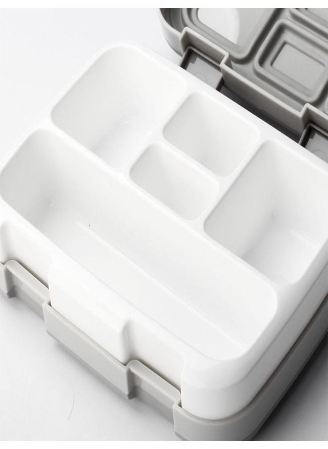 fashionhome Multifunction 5 Compartment Insulated Portable Outdoor Sealed Salad and Lunch Box with Spoon for Kids and Adults 20.6x16x5.8 cm  - Image 3