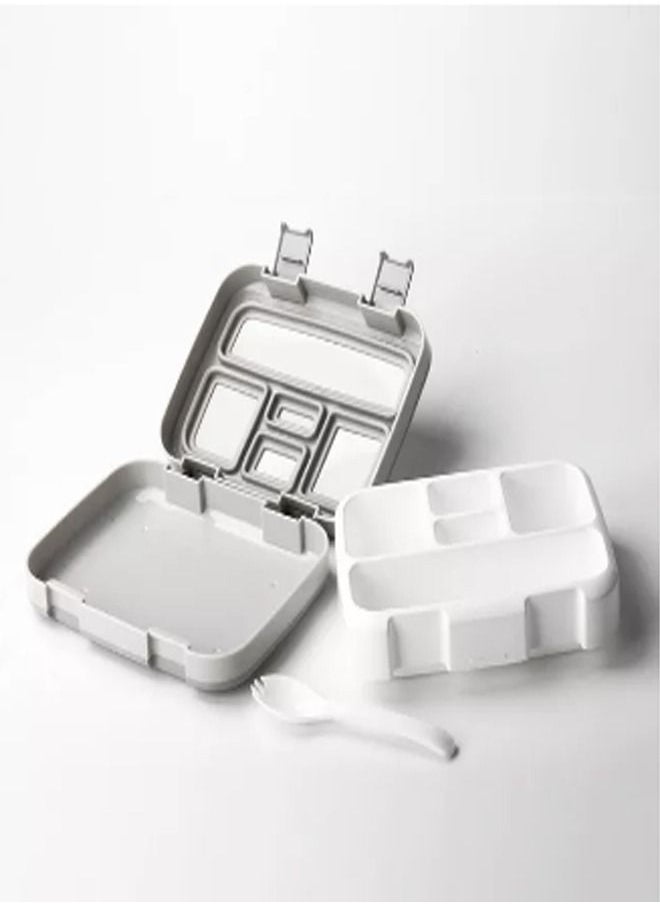 fashionhome Multifunction 5 Compartment Insulated Portable Outdoor Sealed Salad and Lunch Box with Spoon for Kids and Adults 20.6x16x5.8 cm  - Image 5
