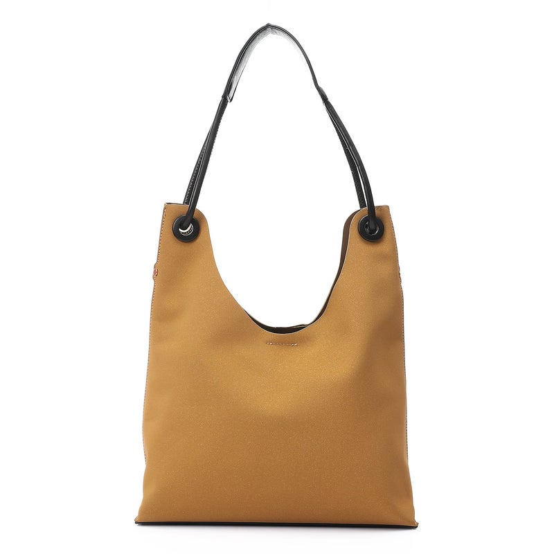 Mr.joe Hobo Shoulder Bag with Beaded Charm - Cafe - Image 3