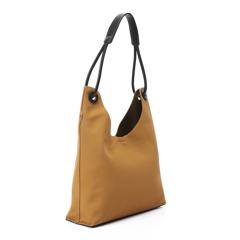 Mr.joe Hobo Shoulder Bag with Beaded Charm - Cafe - Image 2