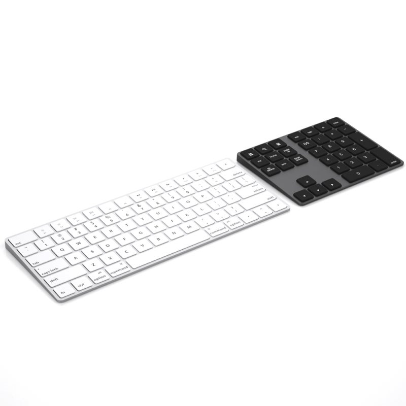 Wireless Numeric Keyboard: 34 Key Black Aluminium Rechargeable Battery - Ergonomic Tilt Lightweight Portable BT 3.0 Keyboard for Home Office Business Trip Laptop Mac - Image 3