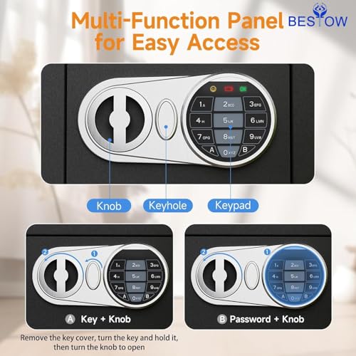 Bestow Digital Safe Locker Lock Box Storage Box For Home & Office For Jewellery Money Valuables Goods (Black, 6.2 Liter) - Image 4